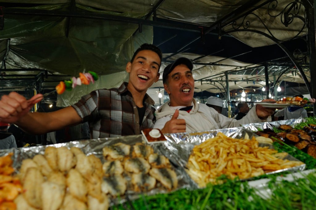 Repas chez Ali, place Djemaa El Fna, stand 65
