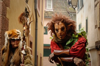 animation médiévale au Marché de Noël de Ribeauvillé