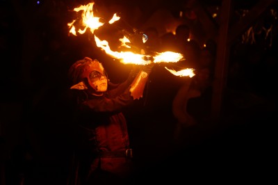 Spectacle de feu au Marché de Noël de Ribeauvillé