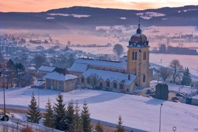 Morteau sous la neige Haut-Doubs