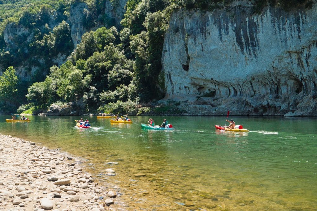 Descente en canoë kayak de l'Ardèche