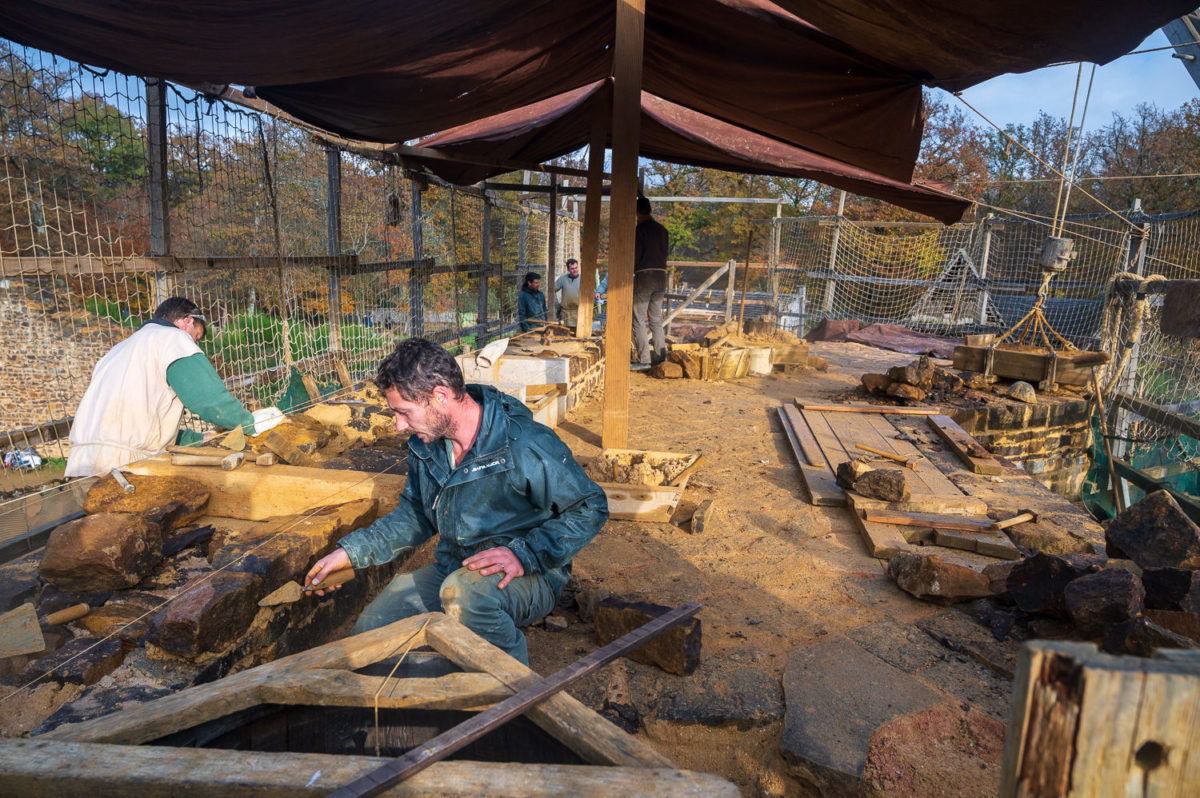 Chantier de construction au Château de Guédelon