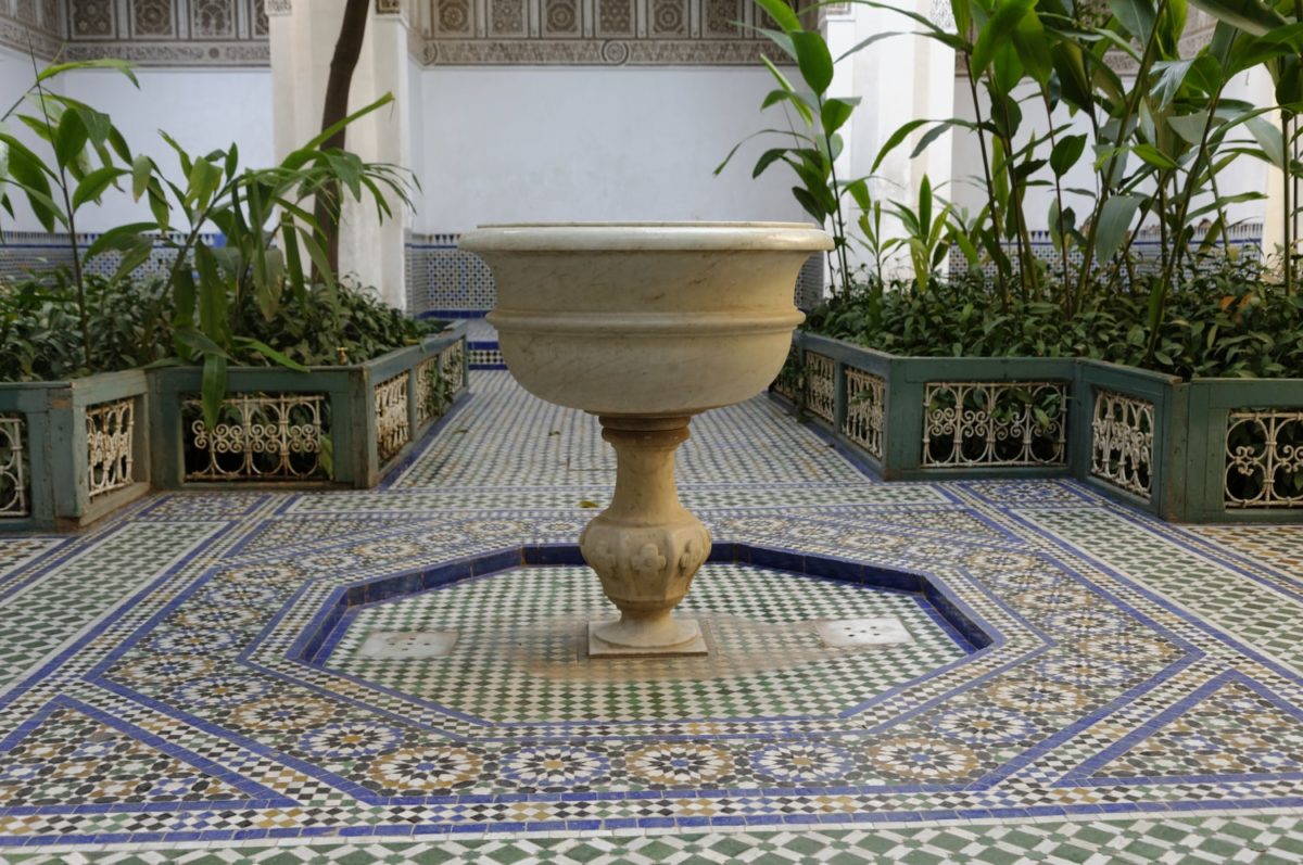 Fontaine au palais de la Bahia à Marrakech