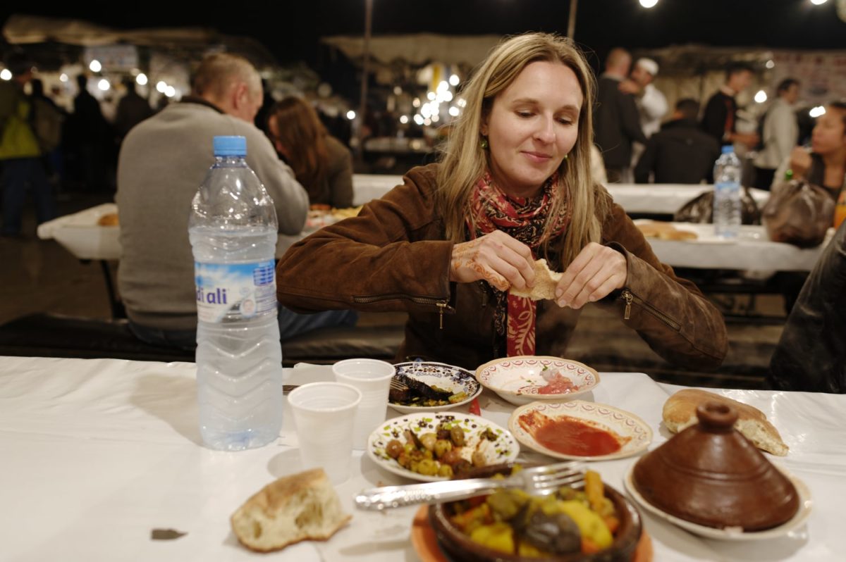 Repas à Marrakech sur la place Jemaa El-Fna